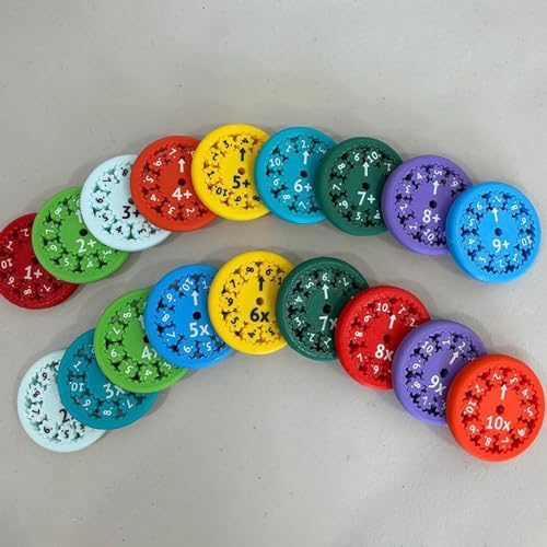 18 Stück Math Fidget-Spinners, Math Fact Fidget-Spinners, Fidgeters Who Are Learning Math, Division and Multiplication On O-ne Fidget, Zum Stressabbau Sensorische von SVCEQZE