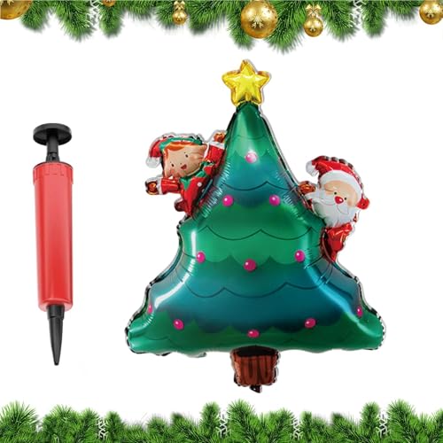 SVCEQZE 1 Set Cartoon Weihnachten Pa-rty Luftballons mit Handpumpe Weihnachtsbaum Ballon Rentier Weihnachtsdeko Luftballons Weihnachtsmann Ballon für Weihnachtsdeko Weihnachtsballons für Dekorationen von SVCEQZE