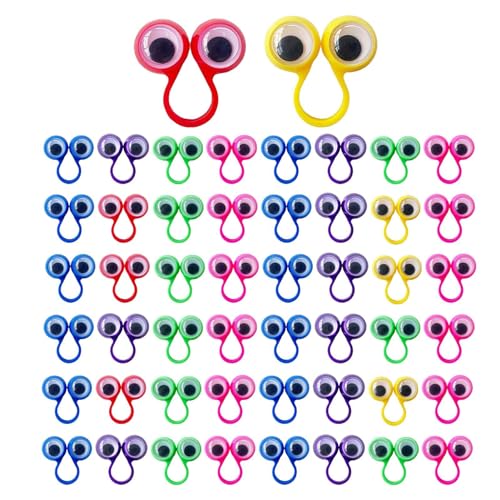 SVCEQZE Augen-Fingerpuppen, Fingerpuppenringe | Bunte wackelige Augapfel-Fingerringe, Augen-Finger-Spielzeug,Elastische lustige Fingerpuppen Spielzeug Partybevorzugungsspielzeug für Kinder Erwachsene von SVCEQZE