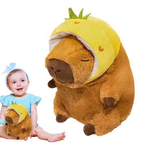 SVCEQZE Capybara Plüsch, Capybara Plüschtier, Süßes Kuscheltier Capybara Kissenspielzeug, Weiches und bequemes Plüschpuppenkissen, braunes Stofftier für Kinder und Erwachsene von SVCEQZE