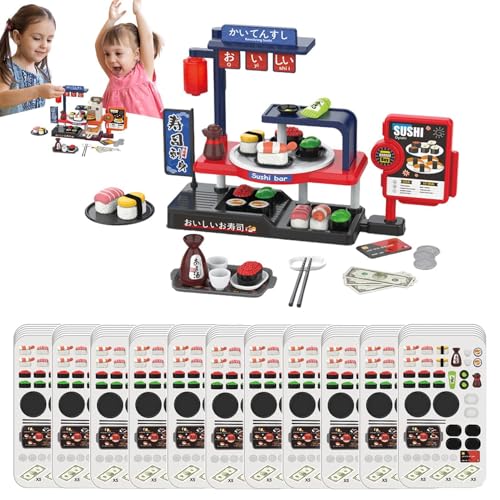 SVCEQZE Küchenspielset,Kinderspielküche,Tragbares Kinderspielset mit Lichtern und Geräuschen - Multifunktionales verwandelndes Spielzeug, Spielnahrungszubehör für den Vorschulkindergarten von SVCEQZE