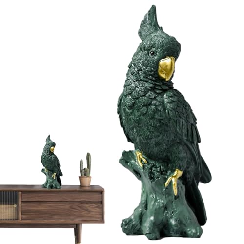 SVCEQZE Papagei Ornament | Harz Papagei Ara Figur,Realistische, handbemalte Vogelstatuen aus Kunstharz im leichten Luxusstil für den TV-Schrank von SVCEQZE