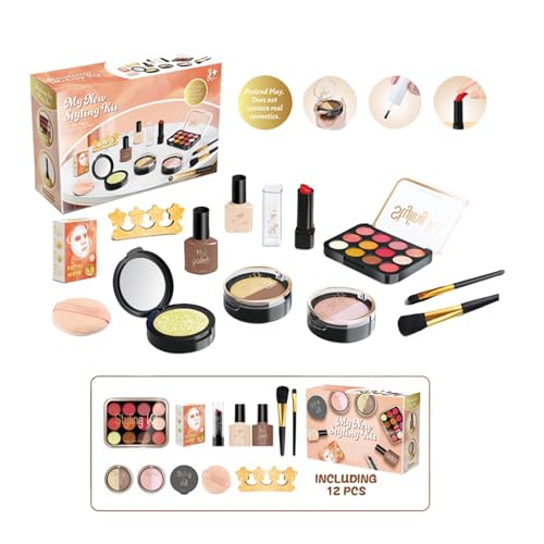 SVCEQZE Play-Make-up-Set für Kinder,Pretend Play-Make-up-Set - Fake-Play-Make-up - Spielzeug-Make-up-Set, Kosmetik-Set, fantasievolles Pretend Beauty-Make-up-Set-Spielzeug von SVCEQZE