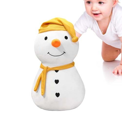 SVCEQZE Plüsch-Schneemann-Figur, gefüllte Schneemann-Puppe | Kuschelige Puppe gefüllter Weihnachtsschneemann,Anschmiegsames Ornament, Winterurlaub, weiche Puppe, saisonale Dekoration für Sofa, Bett, von SVCEQZE