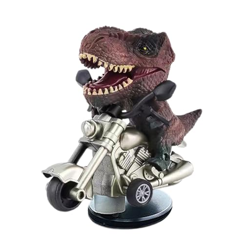 SVCEQZE T-Rex Auto-Armaturenbrett-Figur,Tyrannosaurus Rex Auto-Figur,Treibende T-Rex-Dinosaurier-ation - Kreatives Auto-Dinosaurier-Ornament, Dinosaurier-REIT-Motorrad-für Auto-Stil-Upgrade von SVCEQZE