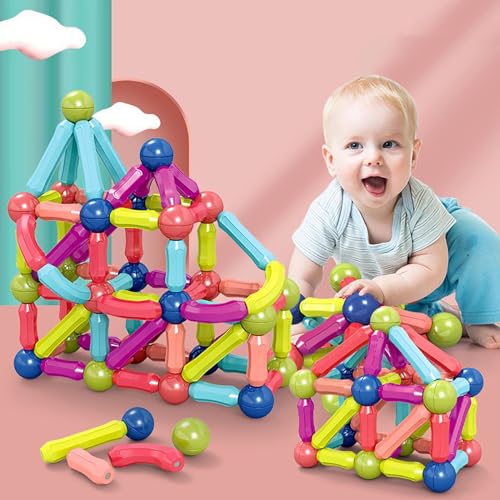 SVYHUOK Magnetische Bausteine 100 Stück Magnete Kinder, Magnetic Bauklötze Baukasten Kinderspielzeug, Fantasievolle Magnetbausteine ​​für Haus und Schulgeschenke für Jungen und Mädchen von SVYHUOK