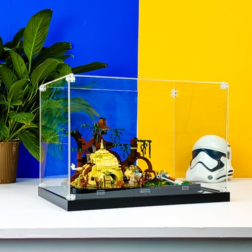 SWDZ Vitrine für Lego Dagobah Jedi Training Diorama 75330, Acryl-Vitrine für Lego 75330 (Modell Nicht im Lieferumfang enthalten), Größe: 35 x 25 x 20 cm (Transparenter Stil) von SWDZ