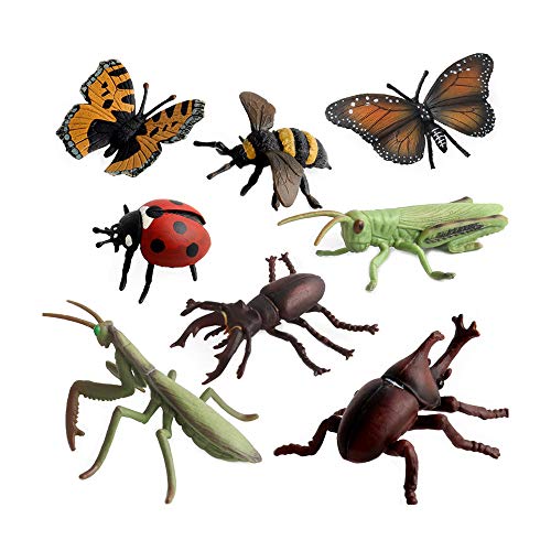 SWECOMZE 8 Stück Tiersammlung Insekten, Kunststoff Insekten Spielzeug von SWECOMZE