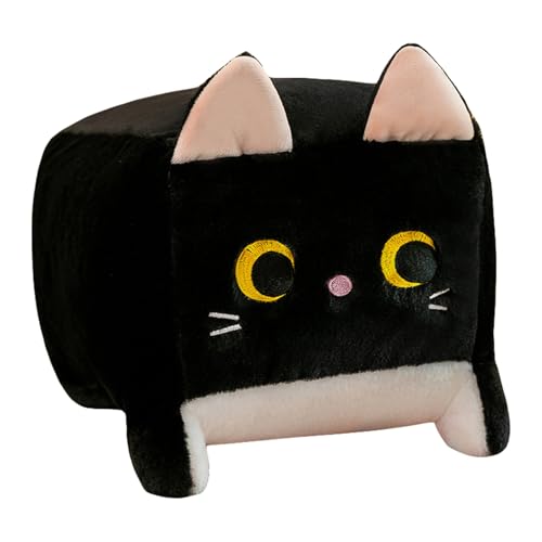 SWECOMZE Katze Stofftier Plüschtier, Kuscheltier Plüschpuppen Katze, Stofftier Schmusetier Geschenk für Jungen Mädchen Babys (20cm,Schwarze) von SWECOMZE
