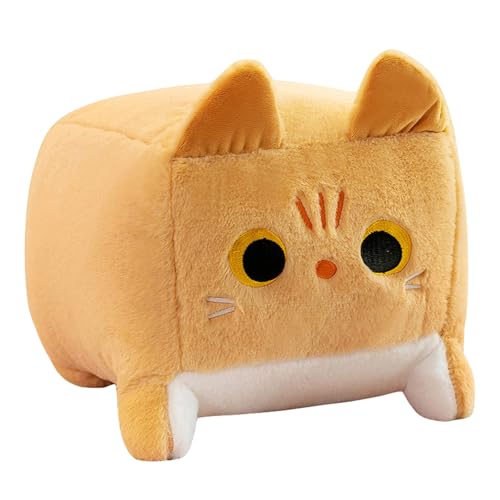 SWECOMZE Katze Stofftier Plüschtier, Kuscheltier Plüschpuppen Katze, Stofftier Schmusetier Geschenk für Jungen Mädchen Babys (25cm,Braun) von SWECOMZE