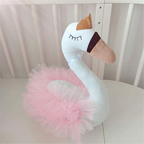 SWECOMZE Plueschtier Schwan Kuscheltier Schwan Netzgarn Plüschtiere Weiche Süße Plüsch Spielzeug für Kinder Geburtstag Geschenke (Rosa) von SWECOMZE