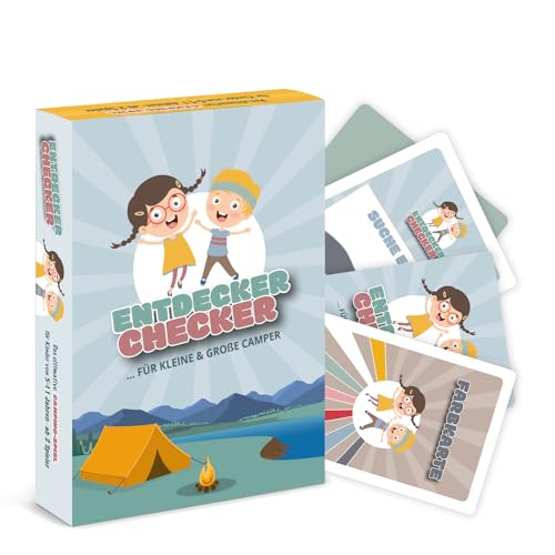 SWEET LITTLE Cottage Campingspiel: „Entdecker Checker“ – Outdoor Kartenspiel für Kinder ab 5 Jahren - Suchen und Finden in der Natur – Urlaubsspiel – für kleine Camper von SWEET LITTLE Cottage