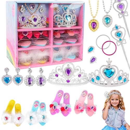 Prinzessin Dress-up Set 22pcs/Set Dress-up-Kleidung Prinzessin Dress-up Accessoires Prinzessin Dress Up, Prinzessin Dress Up für Mädchen 4-6, Dress-up-Kleidung für Mädchen 4-6, Prinzessin Schuhe von SWEETBIUTI