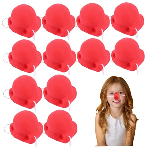 Rote Nase 12pcs Clown Nase mit elastischer Band Neuheit Cosplay Red Nosen Dekor für Kinder und Erwachsene Carnival Dress Party Halloween Red Nase, rote Nasen, rote Nasen 2024, Clown -Nase, Halloween von SWEETBIUTI