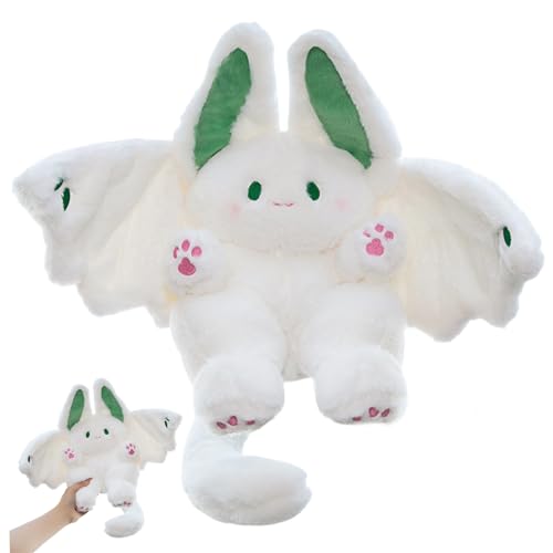 SWEETBIUTI Bat Bunny Plüsch 14in süßes Plüsch langes Ohr Plüschspielzeug mit Flügel und Schwanz dekorativ süß gefülltes Tier für Bettsofa Geschenke für Kinder Freundin Spielzeugspiel von SWEETBIUTI