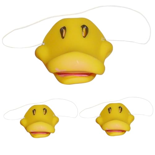 SWEETBIUTI Duck Bill, 3PCS Cartoon Funny Duck Maske, Soft Vinyl Duckbill Maske mit Saiten, realistischem Tierkostümzubehör für Cosplay -Partyzubehör von SWEETBIUTI