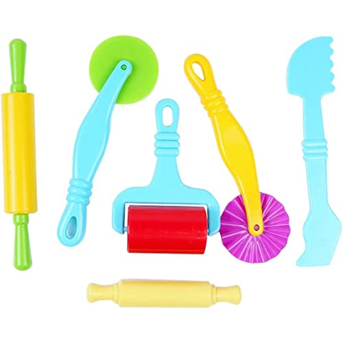 SWEETBIUTI Kindertonwerkzeuge 6 PCs/Set Plasticine Mischmodellierung Kinderteig -Teig -Formen Playset für Kleinkind -Kunstspielzeug einschließlich Roller, Rollstifte von SWEETBIUTI