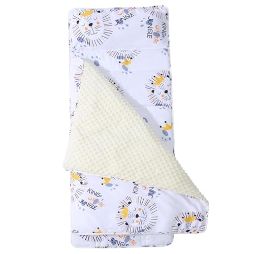 SWEETBIUTI Kleinkindschlafmatte Kinder Nickerchen mit Kissen und Decken Anti-Kick-Thermal-Schlafmatte mit Griff 49x20 Roll Up Kids Sleep Bag für Kindertagesstätte, Vorschule, Reisecamping von SWEETBIUTI