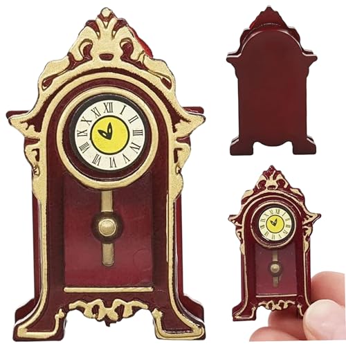 SWEETBIUTI Mini Clock 1/12 Skala Miniatur Vintage Clock Dollhouse Dekoration Zubehör Simulation Desk Uhr Dollhouse Miniaturen für Dollhouse Home Dekoration von SWEETBIUTI