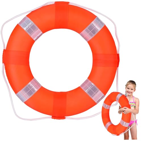 SWEETBIUTI Poolschwimmer, Schwimmschaum Lebensdauerring mit Perimeter Seil, 21 Zoll tragbarer leichtes Lebensring für Schwimmbad, See, Fluss, Meer, Orange von SWEETBIUTI