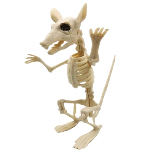 SWEETBIUTI Skelettratte Ratten Skelett Spielzeug Halloween Scary Spooky Skeleton Tiere Simulationsmodell, 7,09 Zoll Skelettdekoration für Zuhause, Party, Spukhaus von SWEETBIUTI