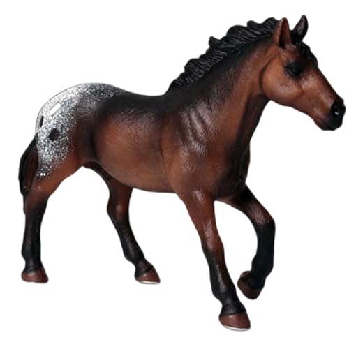 SWEETBIUTI Toy Horse, 5.7x1.6x3.9 '' Realistische Plastikpferdstatue mit natürlicher Pose, Bildungsspielzeug liefert Informationen über Pferde und fördert Mitgefühl für Tiere von SWEETBIUTI