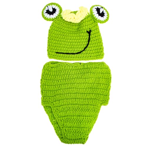 SWOOMEY 1 Satz Frosch Fotografie Kleidung Junge Requisiten Kostüme photoshooting accessoires Zubehör für die Babyfotografie Fotokostüm für Babys Kostüm für Babyfotografie Garn Green von SWOOMEY