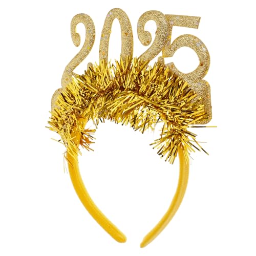 SWOOMEY 2025 Stirnband Weihnachtsfeier Frohes neues Stirnband Foto-Requisiten für das neue Jahr Party Haarband Neujahr Haarschmuck Silvester Partyhüte frohes neues jahr dekorationen Stoff von SWOOMEY