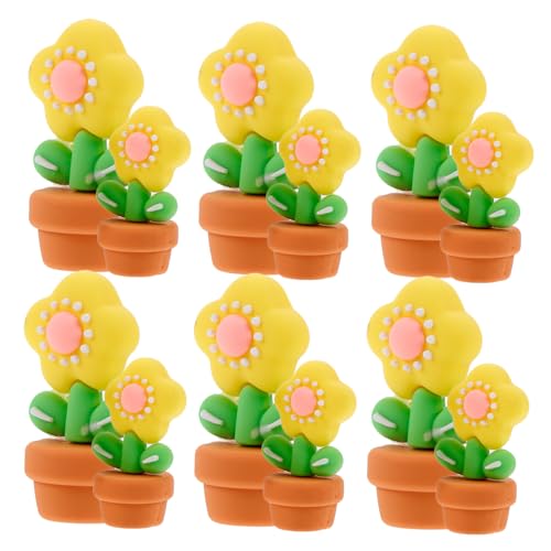 SWOOMEY 20st Kleine Blumentopfpflanze Blumentopf Blumentopf Beiges Puppenhaus Pflanzgefäße Für Freilandpflanzen Kleine Frische Pflanzen Pflanztopf Blumentopf Mini-Pflanzen Weiches Gummi von SWOOMEY