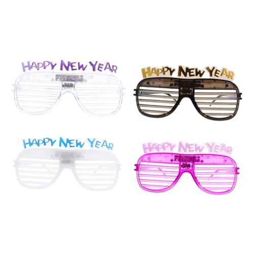 SWOOMEY 4 Stück Teiliges LED Partybrillen Leuchtende Neujahrsbrillen Bunte Lichtbrille für Feier Karneval mit Bequemer Passform Unisex Zufällige Farbe SWOOMEY 4 Stück Teiliges LED Partybrillen Leuchtende Neujahrsbrillen Bunte Lichtbrille für Feier Karneval mit Bequemer Passform Unisex Zufällige Farbe von SWOOMEY
