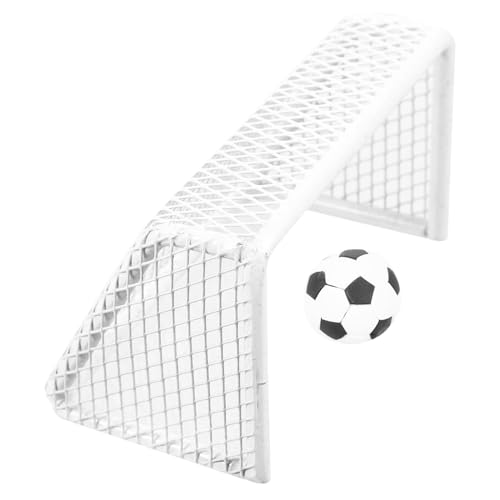 SWOOMEY Miniatur Fußballtor Set mit Ball Stabiles Material Detailreiches Design Puppenhaus Dekoration Kompakt und Langlebig Geeignet für DIY und Mini House Decorations SWOOMEY Miniatur Fußballtor Set mit Ball Stabiles Material Detailreiches Design Puppenhaus Dekoration Kompakt und Langlebig Geeignet für DIY und Mini House Decorations von SWOOMEY