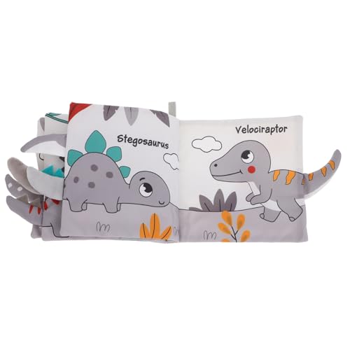 SWOOMEY Nordisches Windschweif-Stoffbuch für Neugeborene leichtes Stoffbuch Bücher aus Stoff Neugeborene Bücher Buch Knisterspielzeug für Babys Säuglingsbuch Tuch Light Grey von SWOOMEY