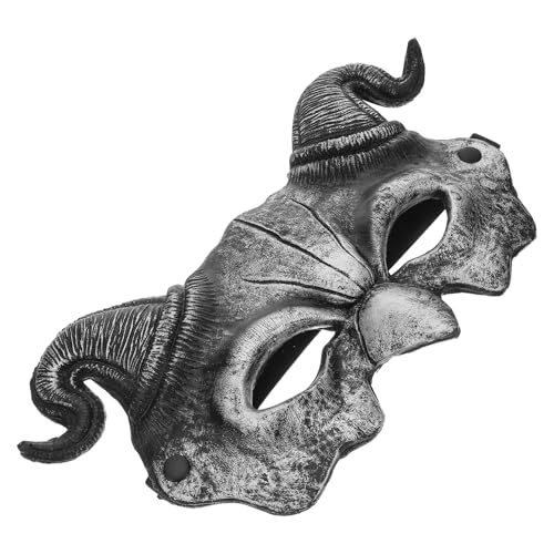 SWOOMEY Teufels-Dämonenmaske, Halbgesichtsmaske, gruseliges Horn, Geister-Halbgesichtsmaske, Schafskopf-Kopfbedeckung für Halloween-Maskenball, Cosplay-Kostüm, Silber SWOOMEY Teufels-Dämonenmaske, Halbgesichtsmaske, gruseliges Horn, Geister-Halbgesichtsmaske, Schafskopf-Kopfbedeckung für Halloween-Maskenball, Cosplay-Kostüm, Silber von SWOOMEY