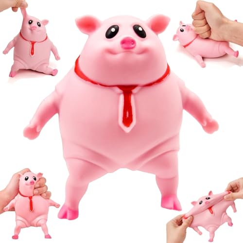 Stress Spielzeug Schweine Antistress Spielzeug,Anti Stress Würfel Stressball,Squishy Squeeze Toys Fidget Toys Reisespielzeug,Sensorik Autismus (Rosa,15 * 15CM) von SWZEC