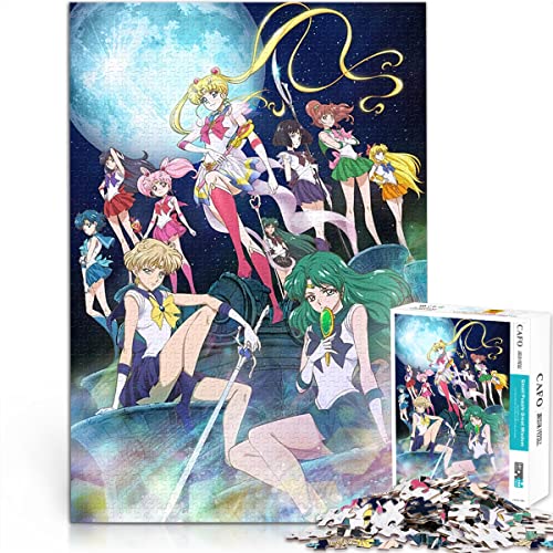 Erwachsene Kinder Puzzle 1000 Teile Puzzle Sailor Moon Puzzle Einfaches Puzzle Moon Hare Puzzle Lernspielzeug Spiel Familiendekoration 75x50cm von SXBB