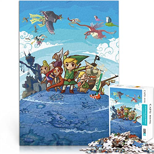 Erwachsene Kinder Puzzle 1000 Teile Puzzle The Legend of Zelda Puzzle einfache Puzzles Brave Warrior Spielszene Puzzle Lernspiele Spielzeug Familie Dekoration 75x50cm von SXBB