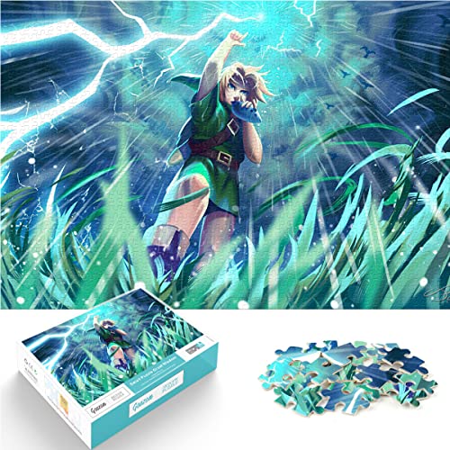 Erwachsene und Kinder Puzzle 1000 Teile Puzzle Zelda Legende Puzzles Einfache Puzzles Atem der Wildnis Puzzle Lernspielzeug Spiele Familiendekoration 75x50cm von SXBB