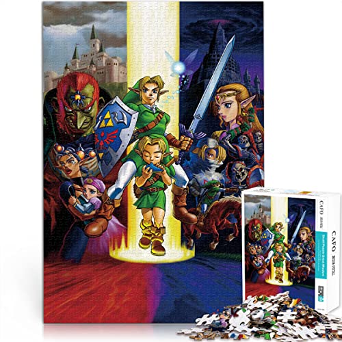 Erwachsene und Kinder Puzzles 1000 Teile Puzzle The Legend of Zelda einfaches Puzzle Brave Warrior Spielszene Puzzle Bildung Spielzeug Spiel Familie Dekoration 75x50cm von SXBB