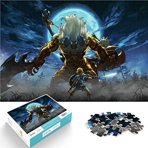 Erwachsene und Kinder Puzzles 1000 Teile Puzzle Zelda Legende einfaches Puzzle Atem der Wildnis Puzzle Bildung Spiel Spielzeug Familie Dekoration 75x50cm von SXBB