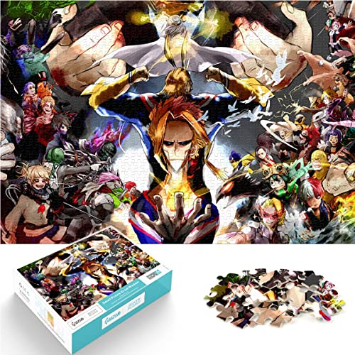 Jungen und Mädchen Puzzles 1000 Teile Puzzles My Hero Academia Puzzle Einfaches Puzzle Jugendliche Manga Puzzles Bildung Spiele Spielzeug Familie Dekoration 75x50cm von SXBB