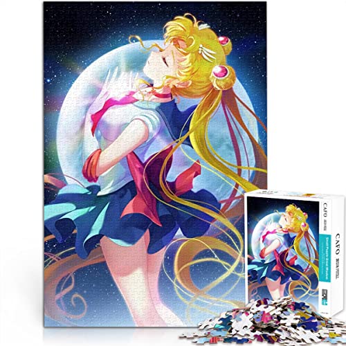 Puzzle 1000 Teile Sailor Moon Puzzles Erwachsene und Kinder Schwierigkeit Puzzles Moon Hare Puzzle Bildung Spielzeug Spiel Familie Dekoration 38x26cm von SXBB