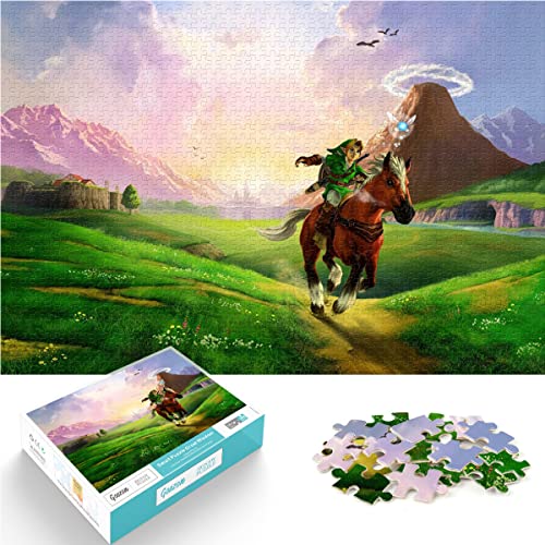 Puzzle 1000 Teile The Legend of Zelda Puzzles Erwachsene Kinder Schwierigkeit Puzzle Brave Warrior Spielszene Puzzles Bildung Spiele Spielzeug Familie Dekoration 38x26cm von SXBB