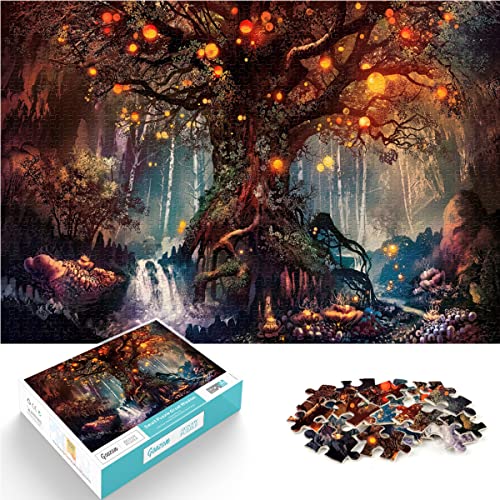 Puzzle 1000 Teile Traumwald Puzzle Erwachsene und Kinder Puzzles Schwierigkeit Puzzle Fantasy Puzzle Lernspiel Spielzeug Familie Dekoration 38x26cm von SXBB