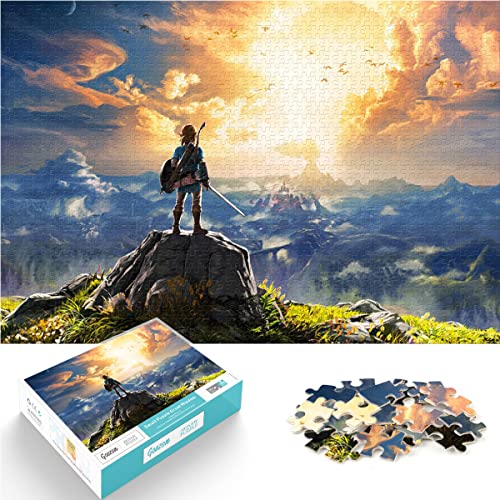 Puzzle 1000 Teile Zelda Legende Puzzles Erwachsene und Kinder Schwierigkeit Puzzles Atem der Wildnis Puzzles Bildung Spielzeug Spiele Familie Dekoration 38x26cm von SXBB