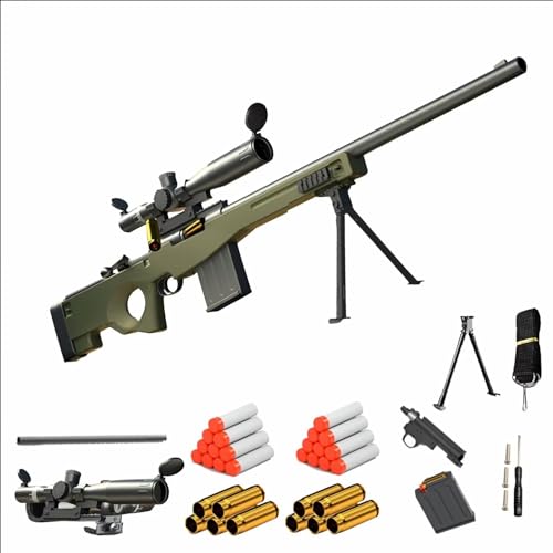 Spielzeug Pistole für Kinder Sniper Waffe Awm Toy Gun Das Weichs Chaum Geschoss Sniper mit 20 Offizielle Darts für Geburtstag Weihnachten Erwachsene von SXHGHWJ