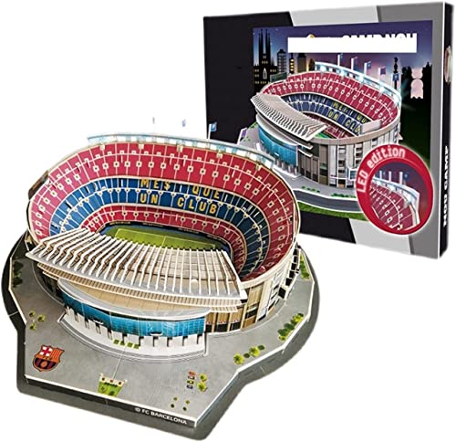 3D-Puzzle 3D-Puzzle for Selberbauen, Spielzeugmodell, Gedenkgeschenk for Fußballfans, 3D-Puzzle „Barcelona Camp Nou“, mit dekorierten LED-Lichtern, DIY-Puzzle for Fußballfeldmodelle, Geburtstag von Fu von SXPXP