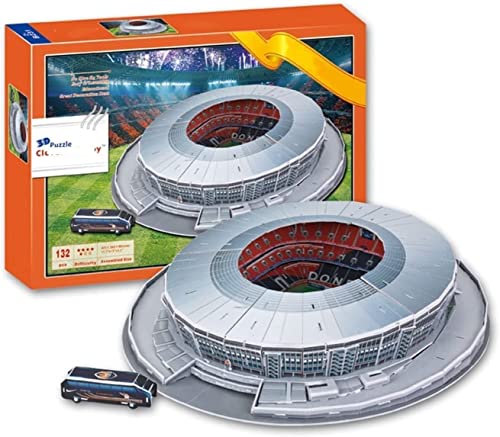 3D-Puzzle DIY Bauspielzeug Modell 3D-Puzzle Fußballfans Gedenkgeschenk, DIY 3D-Puzzle for Erwachsene oder Kinder Fans liefert Fußballstadion-Modell-Souvenirs, Mehrfarbig – 43,5 * 38 * 9 cm von SXPXP