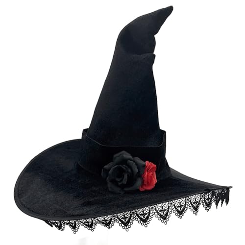 SXRQ Faddish Witch Hat Everlasting Halloween Hat Wizard Pointed Women Personality For Halloween Celebrations And Performances von SXRQ