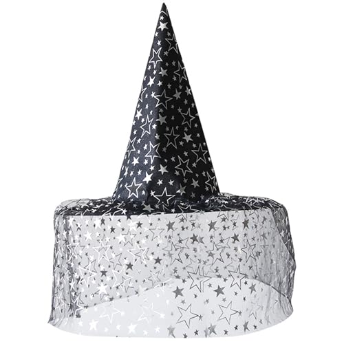 SXRQ Schleier Spitze Hexenhut Halloween Kostüm Zubehör für Halloween Party Schleier Kopfbedeckung für Maskerade Cosplay Spitzer Hexenhut SXRQ Schleier Spitze Hexenhut Halloween Kostüm Zubehör für Halloween Party Schleier Kopfbedeckung für Maskerade Cosplay Spitzer Hexenhut von SXRQ