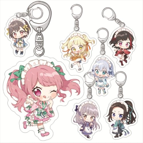 Ban G Dream Schlüsselanhänger Anime-Charakter Toyama Kasumi, Hanazono Tae, Rimiri Anhänger Schlüsselring Schlüssel Accessoire Tasche dekorativ 7pcs von SXYNIO